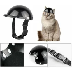Casque Pour Animaux Compagnie, Casquette De Sécurité Pour Chien, Casquette Casque Vélo Pour Chats, Universel Plastique Ajustable Casque Moto Pour Chien Pour Petits Chiens, Chats (Noir) -Promos Patto Chou Boutique 76663671 3