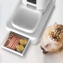 Support Surélevé Balimo Pour Distributeur De Croquettes Chats Et Chiens, Étagère D’Élévation Pour Distributeur Automatique De Nourriture Pour Animaux Domestiques, Réglable En Hauteur, Blanc -Promos Patto Chou Boutique 77349439 3