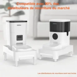 Support Surélevé Balimo Pour Distributeur De Croquettes Chats Et Chiens, Étagère D’Élévation Pour Distributeur Automatique De Nourriture Pour Animaux Domestiques, Réglable En Hauteur, Blanc -Promos Patto Chou Boutique 77349439 4