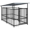 Chenil D'extérieur Avec Toit Pour Chiens Acier 1,88 M² VidaXL