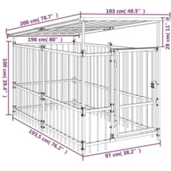 Chenil D'extérieur Avec Toit Pour Chiens Acier 1,88 M² VidaXL 7 Chenil D'extérieur Avec Toit Pour Chiens Acier 1,88 M² VidaXL -Promos Patto Chou Boutique 77485283 3