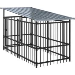 Chenil D'extérieur Avec Toit Pour Chiens Acier 1,88 M² VidaXL 9 Chenil D'extérieur Avec Toit Pour Chiens Acier 1,88 M² VidaXL -Promos Patto Chou Boutique 77485283 5