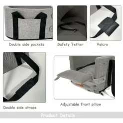 Siège Rehausseur De Voiture Pour Chien Sur Accoudoir De Voiture, Console Centrale De Voiture Amovible Et Lavable Niche Pour Petit Animal De Compagnie Chien Chat Chiot Sous -Promos Patto Chou Boutique 77505810 3