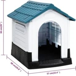 Niche Pour Chien Bleu 57x68x66 Cm Polypropylène VidaXL -Promos Patto Chou Boutique 77755834 3