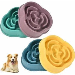 Lot De 4 Gamelles Pour Chien à Alimentation Lente Pour Petit Chien De Taille Moyenne, Bol Pour Animal De Compagnie à Alimentation Lente Avec Cale Antidérapante Pour Chiot