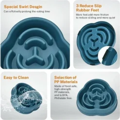 Lot De 4 Gamelles Pour Chien à Alimentation Lente Pour Petit Chien De Taille Moyenne, Bol Pour Animal De Compagnie à Alimentation Lente Avec Cale Antidérapante Pour Chiot -Promos Patto Chou Boutique 78028796 3