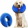 GP Collier Pour Chien Collier De Protection Gonflable Collier De Protection Collier Réglable Pour Animaux Collier De Protection Confortable Avec Velcro Bleu M