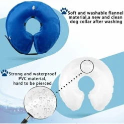 GP Collier Pour Chien Collier De Protection Gonflable Collier De Protection Collier Réglable Pour Animaux Collier De Protection Confortable Avec Velcro Bleu M -Promos Patto Chou Boutique 78394392 3