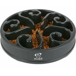 Gamelle Anti Glouton Chien Gamelle D'alimentation Lente Avec Base Antidérapante Favorise Une Alimentation Saine Et Une Digestion Lente (Small Medium, Noir) Zhuoxuan