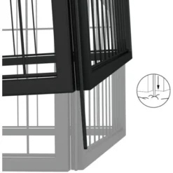 Parc Pour Chien 4 Panneaux Noir 100x50cm Acier Enduit De Poudre VidaXL -Promos Patto Chou Boutique 80301474 5