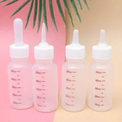 50ml Bouteille De Lait Nouveau-né Chargeur Pour Animaux Pratique Biberon Animal Hamster Chiot écureuil Chatons Allaitement Biberon Avec Différents Mamelons 4pcs - -Promos Patto Chou Boutique 80376415 3