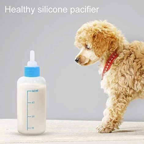 Biberon Pour Animaux, 60ML Biberon Pour Chaton Biberon Pour Chiot Avec 4 Pièces Mamelon, 1 Pièce Brosse De Nettoyage (Bleu) - 2 Biberon Pour Animaux, 60ML Biberon Pour Chaton Biberon Pour Chiot Avec 4 Pièces Mamelon, 1 Pièce Brosse De Nettoyage (Bleu) - – Image 2