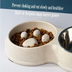 Animal De Compagnie Bol Slow Food La Paille De Blé Anti-Basculement EmpêCher L'éTouffement Nourriture Lente Bol De Riz Pour Chien ProtéGez La Colonne Cervicale Assiette Pour Chien Conception Convexe-1 -Promos Patto Chou Boutique 80700041 3