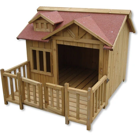 Niche De Chien Maison De Luxe XL Bois Balcon Jardin Terrasse Chien 1 Niche De Chien Maison De Luxe XL Bois Balcon Jardin Terrasse Chien