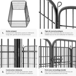 Enclos Pour Chien 125 X 85 X 70 Cm - Parc à Chiots, Enclos à Chiots, Chenil Extérieur -Promos Patto Chou Boutique 8187675 5