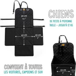 Siège Auto Pour Chien Imperméable - FIRSTPAW - Sécurisé - Sièges Arrières Et Avant - Noir - Chiens De Petites à Moyenne Taille -Promos Patto Chou Boutique 82241934 4
