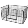 FEANDREA Enclos En Métal Pour Chien, Parc Pour Chiot, Rongeur Et Lapin, Hauteur 70cm, Avec Porte, Gris, Par SONGMICS