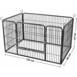 FEANDREA Enclos En Métal Pour Chien, Parc Pour Chiot, Rongeur Et Lapin, Hauteur 70cm, Avec Porte, Gris, Par SONGMICS -Promos Patto Chou Boutique 8247235 5