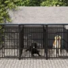 Niches Enclos Poulailler - Chenil D'extérieur Avec Toit Pour Chiens Acier 5,63 M² - Robuste Pour Chiens Animaux Best669209