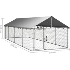 Niches Enclos Poulailler - Chenil Extérieur Avec Toit Pour Chiens 600x200x150 Cm - Robuste Pour Chiens Animaux Best902203 9 Niches Enclos Poulailler - Chenil Extérieur Avec Toit Pour Chiens 600x200x150 Cm - Robuste Pour Chiens Animaux Best902203 -Promos Patto Chou Boutique 83205798 5