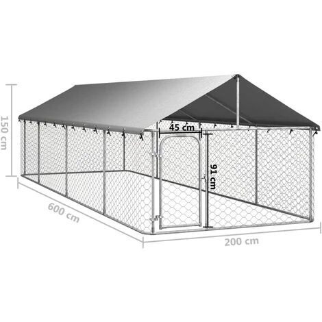 Niches Enclos Poulailler - Chenil Extérieur Avec Toit Pour Chiens 600x200x150 Cm - Robuste Pour Chiens Animaux Best902203 5 Niches Enclos Poulailler - Chenil Extérieur Avec Toit Pour Chiens 600x200x150 Cm - Robuste Pour Chiens Animaux Best902203 – Image 5
