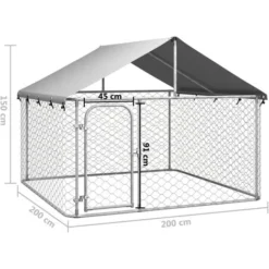 Niches Enclos Poulailler - Chenil D'extérieur Avec Toit Pour Chiens 200x200x150 Cm - Robuste Pour Chiens Animaux Best806626 -Promos Patto Chou Boutique 83205838 5