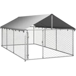 Niches Enclos Poulailler - Chenil Extérieur Avec Toit Pour Chiens 400x200x150 Cm - Robuste Pour Chiens Animaux Best381576 8 Niches Enclos Poulailler - Chenil Extérieur Avec Toit Pour Chiens 400x200x150 Cm - Robuste Pour Chiens Animaux Best381576 -Promos Patto Chou Boutique 83206441 4
