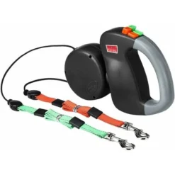 Laisse Double Rétractable Pour Chien Avec Deux Cordes De 3 M, Double Laisse Sans Enchevêtrement à 360° Pour Promener Deux Chiens Jusqu'à 22,7 Kg (bleu) -Promos Patto Chou Boutique 83289361 3