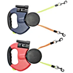 Laisse Double Rétractable Pour Chien Avec Deux Cordes De 3 M, Double Laisse Sans Enchevêtrement à 360° Pour Promener Deux Chiens Jusqu'à 22,7 Kg (bleu) -Promos Patto Chou Boutique 83289361 5