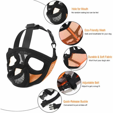 Muselière Museau Court Pour Chien Museau De Bouledogue Maille Respirante Réglable à Boire Pour L'entraînement Aux Aboiements Mordants - XX-Petit 2 Muselière Museau Court Pour Chien Museau De Bouledogue Maille Respirante Réglable à Boire Pour L'entraînement Aux Aboiements Mordants - XX-Petit – Image 2