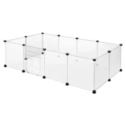 Froadp Enclos Extérieur Pour Lapins En Métal Avec Porte, Parc Pour Petits Animaux (Blanc, 145x75x48cm, 12 Pièces) -Promos Patto Chou Boutique 83984797 4
