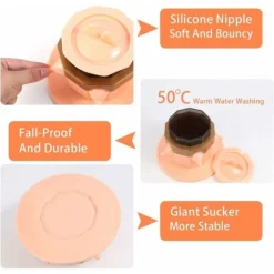 Bol à Lait Pour Chiots, Animal De Compagnie En Silicone Station D'alimentation Pour Portable Bionic Auto-alimentateur Pet Tétine , Pour Bébé Animal Chiots, Distributeur Automatique De Nourriture Chat -Promos Patto Chou Boutique 84062328 4