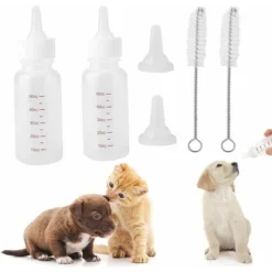6 Pièces Biberon De Lait Pour Chiot, Kit Biberon Pour Chiot Biberon, Chaton Biberons D'allaitement, Pour Petits Mammifères, Chatons Nouveau-Nés, Chiots Et Lapins (50ML)
