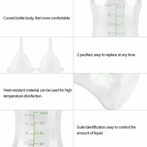 Biberon, 150 Ml Bouteille Lait Maternise Trousse D'allaitement Distribution D'eau Lait Avec Brosse Goupillon Biberon Mamelon De Rechange Pour Nouveau-né Chatons Chiots Lapins Petits Animaux Bébé 2 Biberon, 150 Ml Bouteille Lait Maternise Trousse D'allaitement Distribution D'eau Lait Avec Brosse Goupillon Biberon Mamelon De Rechange Pour Nouveau-né Chatons Chiots Lapins Petits Animaux Bébé – Image 2