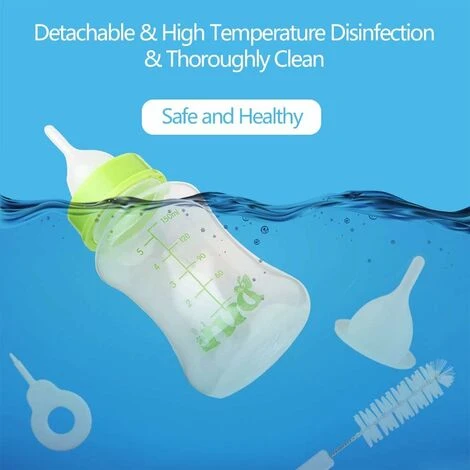 Biberon, 150 Ml Bouteille Lait Maternise Trousse D'allaitement Distribution D'eau Lait Avec Brosse Goupillon Biberon Mamelon De Rechange Pour Nouveau-né Chatons Chiots Lapins Petits Animaux Bébé 5 Biberon, 150 Ml Bouteille Lait Maternise Trousse D'allaitement Distribution D'eau Lait Avec Brosse Goupillon Biberon Mamelon De Rechange Pour Nouveau-né Chatons Chiots Lapins Petits Animaux Bébé – Image 5