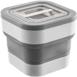 Aqrau Conteneur De Nourriture Pour Animaux De Compagnie De 5 L, Conteneur Pliable, Pour Nourriture Pour Chiens Et Chats - Gris