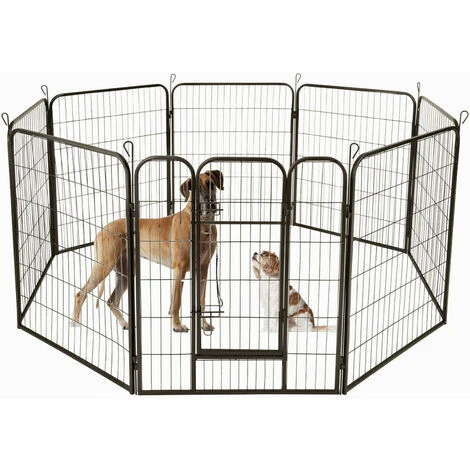 AUFUN Enclos Pour Chiots – Enclos Pour Petits Animaux Et Rongeurs – En 8 éléments (Noir) 1 AUFUN Enclos Pour Chiots – Enclos Pour Petits Animaux Et Rongeurs – En 8 éléments (Noir)