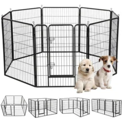 AUFUN Enclos Pour Chiots – Enclos Pour Petits Animaux Et Rongeurs – En 8 éléments (Noir) 8 AUFUN Enclos Pour Chiots – Enclos Pour Petits Animaux Et Rongeurs – En 8 éléments (Noir) -Promos Patto Chou Boutique 85430766 4