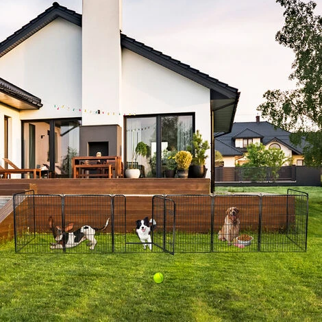 AUFUN Enclos Pour Chiots – Enclos Pour Petits Animaux Et Rongeurs – En 8 éléments (Noir) 5 AUFUN Enclos Pour Chiots – Enclos Pour Petits Animaux Et Rongeurs – En 8 éléments (Noir) – Image 5