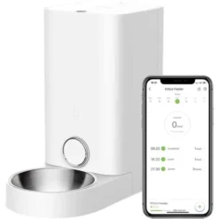 PETKIT Distributeur Automatique De Nourriture Avec Bol En Acier Inoxydable, Contrôle Par APP, Affichage LED Pour Faible Quantité De Nourriture, Distributeur De Nourriture Pour Chat(Chien) – 2.8L