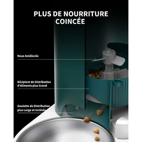 PETKIT Distributeur Automatique Pour Chat - Compatible Wi-FI - Avec Contrôle Des Portions - Compatible Avec Les Aliments Séchés Au Congélateur - Design à Double Alimentation D'énergie - Vert 4 PETKIT Distributeur Automatique Pour Chat - Compatible Wi-FI - Avec Contrôle Des Portions - Compatible Avec Les Aliments Séchés Au Congélateur - Design à Double Alimentation D'énergie - Vert – Image 4