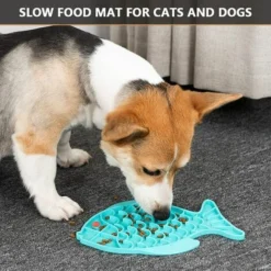 Gamelle Dalimentation Lente, Gamelle Chat Anti Glouton, 1 Pièces Gamelle Anti-glouton, Fabriqué En Silicone Sûr, Non Toxique, Anti-étouffement, Pour Chats, Chiens (19 X 24,5cm, Bleu) -Promos Patto Chou Boutique 85565049 3