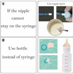Bubble Milk Bowl Bouteille De Lait En Silicone Tétines Pour Nouveau-né Chatons, Chiens, Lapins, Les Petits Animaux Dongdong Pet (5 Blanc Nipple+3 Syringes) -Promos Patto Chou Boutique 86547944 3