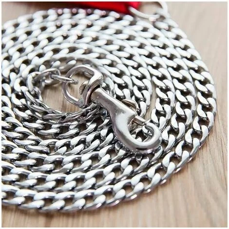 AQIUO Laisse Chien Métal (180cm) Anti Frottement Laisse Chaîne Chien Poignée En Mousse Design Anti-usure Chaîne Pour Chien Laisse Pour Petits, Moyens Et Grands Chiens- 4 AQIUO Laisse Chien Métal (180cm) Anti Frottement Laisse Chaîne Chien Poignée En Mousse Design Anti-usure Chaîne Pour Chien Laisse Pour Petits, Moyens Et Grands Chiens- – Image 4