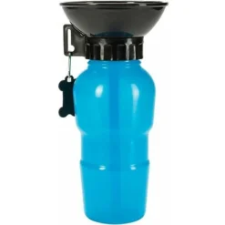 Gourde Avec écuelle Intégrée De 600 Ml - Pour Chien - Idéale Pour Voyage En Voiture Bleu