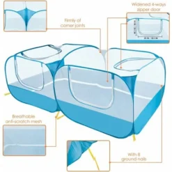 Clôture Pour Petits Animaux, Grande Cage De Course à Poulet Portable, Avec Fond Amovible, Mur En Maille Transparente Respirante, Clôture Pliable Pour Animaux De Compagnie, Adaptée à Une Utilisation In -Promos Patto Chou Boutique 87489919 3