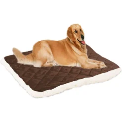 Deux Côtés Cussion De Chien, Lit Doux Pour Animaux De Compagnie, Tapis Animal Lavable Pour Toute La Saison, Carpette De Couchage Chenil Moelleux Confortable Pour Petit Moyen Grand Chien Et Chat-（47x34