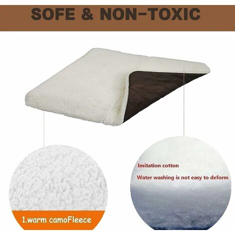 Deux Côtés Cussion De Chien, Lit Doux Pour Animaux De Compagnie, Tapis Animal Lavable Pour Toute La Saison, Carpette De Couchage Chenil Moelleux Confortable Pour Petit Moyen Grand Chien Et Chat-(47x34 3 Deux Côtés Cussion De Chien, Lit Doux Pour Animaux De Compagnie, Tapis Animal Lavable Pour Toute La Saison, Carpette De Couchage Chenil Moelleux Confortable Pour Petit Moyen Grand Chien Et Chat-(47x34 – Image 3