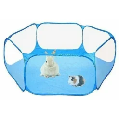 YOIURT Parc Portable Pour Petit Animal Pliant Extérieur Intérieur Tente Cage Pour Animaux De Compagnie (Bleu)