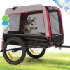 Klarfit Remorque Velo Pour Chien Avec Poussette Chien 2 En 1, Chariot Transport Chiens, Remorque Velo Cargo, Laisse De Sécurité, Remorque Vélo Chiens Petite/Moyenne Taille, Toile 6D, Réflecteurs
